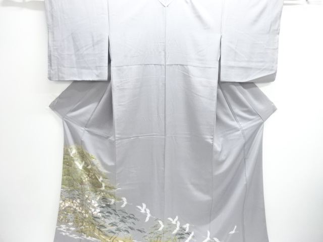 JAPANESE KIMONO / IRO-TOMESODE / CRANE & SHOCHKUBAI 